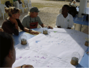 Dive Operators and Director Joseph Smith Abbott discuss MPA scenarios on Anegada. Photo © National Parks Trust of the Virgin Islands