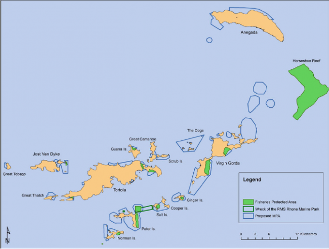 Proposed MPA Network for the BVI.