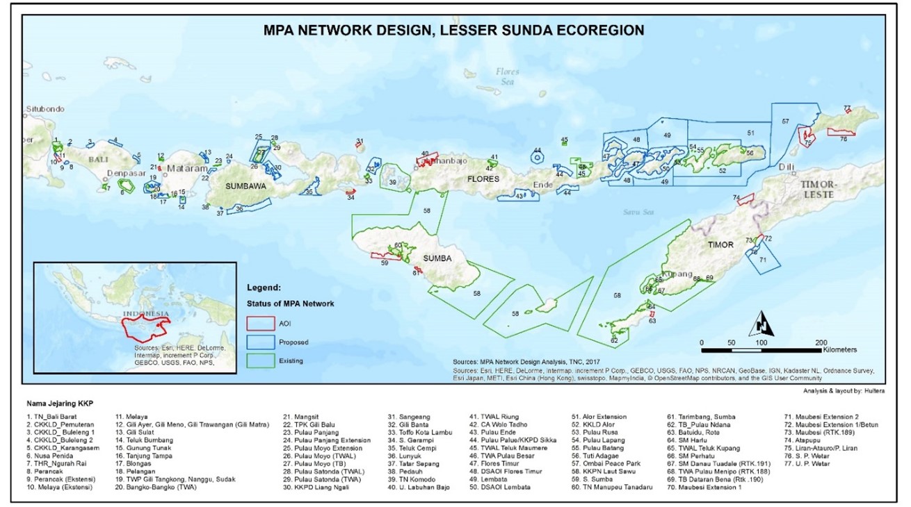 MPA Network Map Lesser Sunda TNC Indonesia Ocean Program