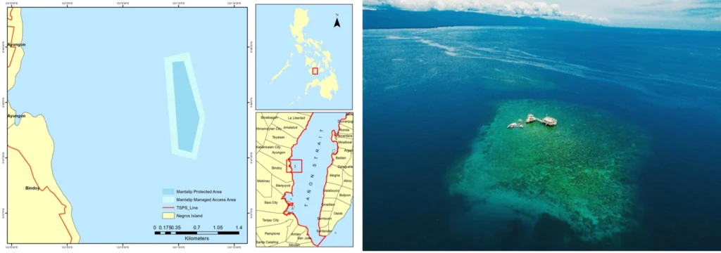 Location of Mantalip Reef Marine Sanctuary, Bindoy, Negros Oriental, Philippines. Photo © Municipality of Bindoy, Negros Oriental. Location of Mantalip Reef Marine Sanctuary, Bindoy, Negros Oriental, Philippines. Photo © Municipality of Bindoy, Negros Oriental.
